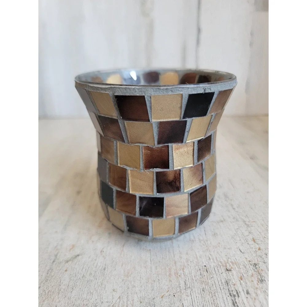 Stained glass brown elite holder vintage Unique Home decor Xmas